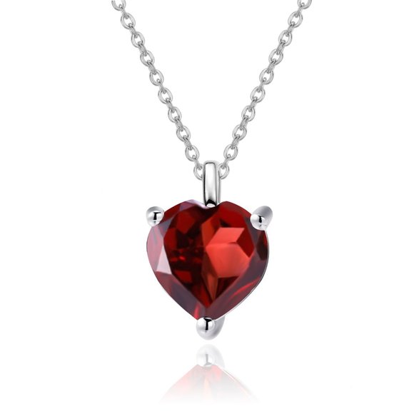 Jewelry - Natural Garnet Gemstone Heart Pendant.